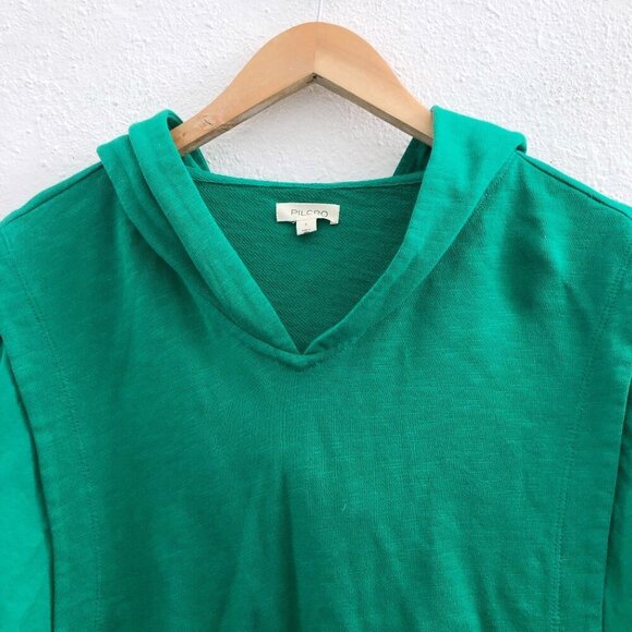 PILCRO By ANTHROPOLOGIE Fabric Mix Hoodie Sweatshirt Oversized Size Small - Picture 6 of 12